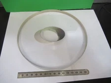 HUGE GLASS FLAT WINDOW THICK WITH HOLE FOR LASER OPTICS AS PICTURED 18-FT-05