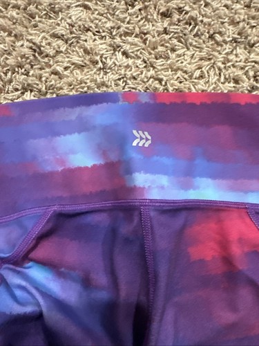 Lot of 3 All in Motion Girls L10/12 Blue Pink Purple Activewear Leggings/tops - Picture 5 of 13