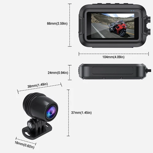Motorcycle Camera 1080P WIFI GPS DVR Handlebar Fixing 3" Motorbike DVR Dash Cam - Picture 14 of 18
