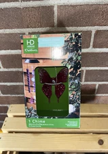 HD Designs Outdoors Solar Chime Butterfly With Chasing Lights 26” x 5” D New