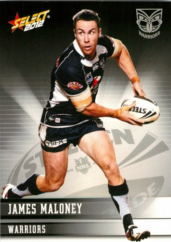 2012 NEW ZEALAND WARRIORS NRL Card JAMES MALONEY - Picture 1 of 2