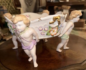 Von Shierholz Porcelain Pedestal Fruit Bowl Capodimonte Style
