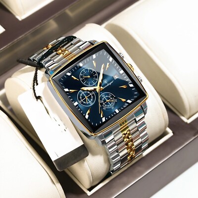 Modeuhr Leuchtend Wasserdicht Chronograph Datum Mann Armbanduhr Quadrat Quart
