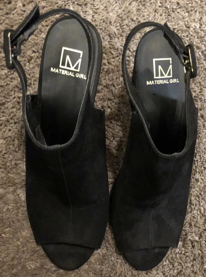 Material Niña Mujer Brittni Peep Toe Informal Correa al Tobillo Terciopelo Sandalia Talla “10” Foto 4 de 4