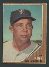 1962 Topps #42 Jim King VG/VGEX Senators UER 20614 