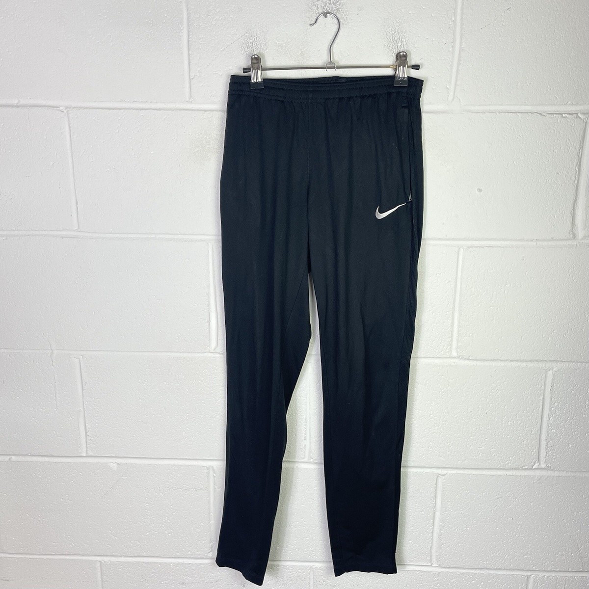Nike Joggers Mens Extra Small Black White Dri Fit Swoosh Bottoms Gym  Running | eBay