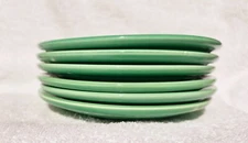 SET of 6 VINTAGE MEDIUM GREEN FIESTA WARE 6" CUP SAUCER/PLATE GENUINE IMPRINT 