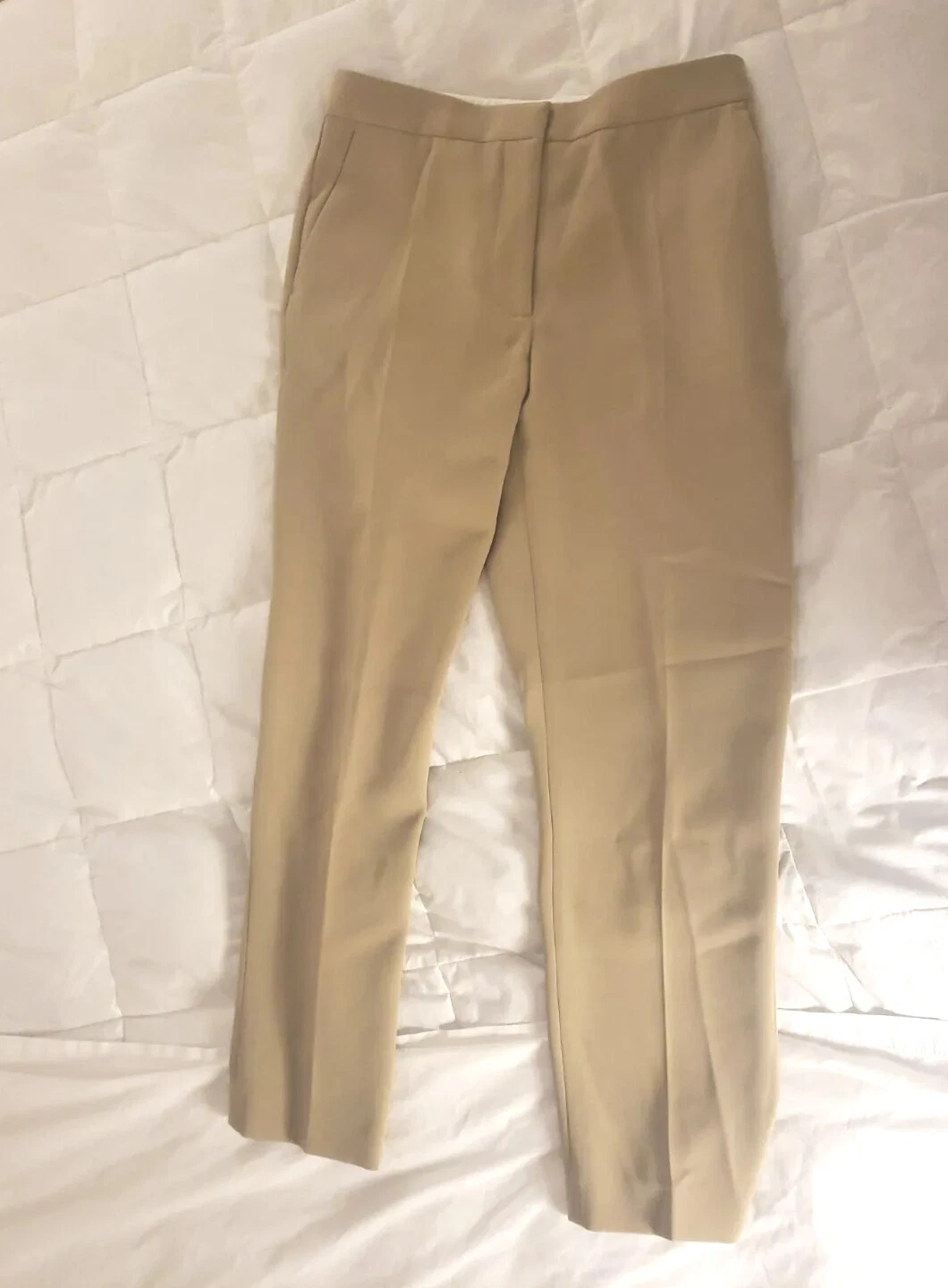 Pantaloni eleganti Burberry donna marrone miele lana cropped taglia 10 nuovi con etichette Nordstrom