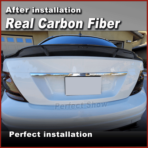 For Mercedes W204 C250 C300 C63 2008-14 Real Carbon Duckbill Trunk Spoiler Wing - Bild 5 von 12