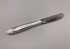 Vtg Lunt Sterling Silver "Raindrop" Modern Hollow Butter Spreader 6 1/4" No Mono