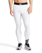 MISSION 'VaporActive Voltage' Men's Compression Running Tights White S **NWT**