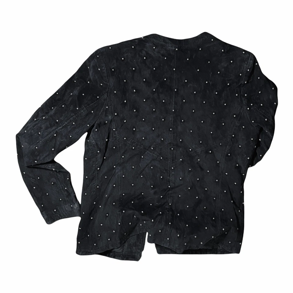 100% кожаная замшевая куртка с заклепками полностью на подкладке от Louis Dell'Olio черная размер M - Изображение 3 из 3