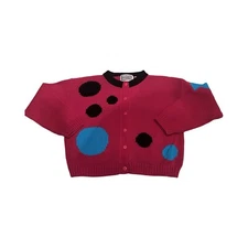 Vintage Gitano Womens Medium Pink Geometric Cardigan