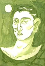 Isabelle Mulvany - 2023 Gouache, Green Moon