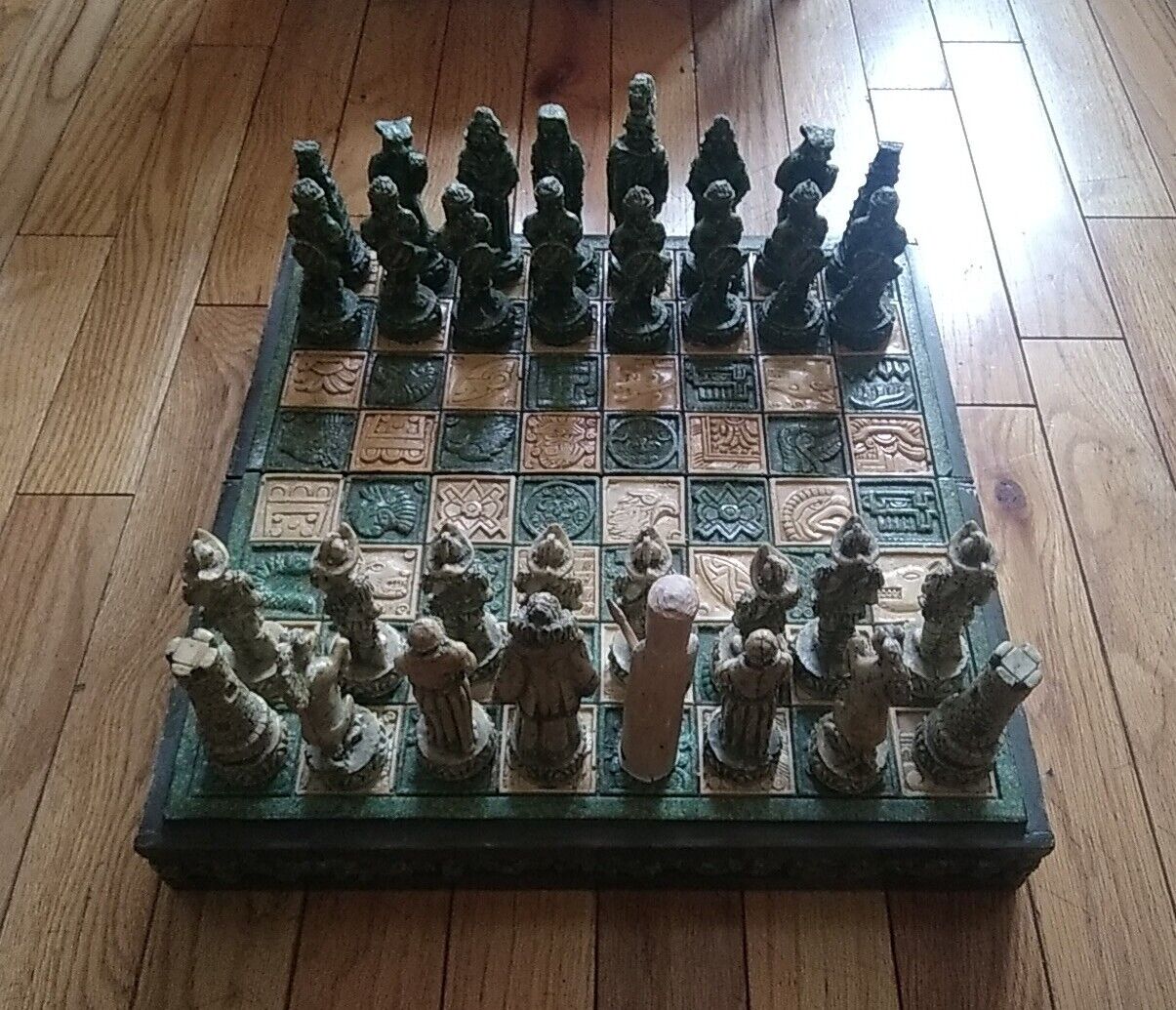 Aztec Chess Set 12.5 X 12.5 Inspired by the 