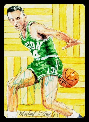 RARE Bob Cousey Autographed Michael j. Taylor Ceramic Art Basketball Card