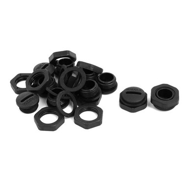 M16 Nylon Male Threaded Cable Gland Screw End Cap Cover Black 10pc