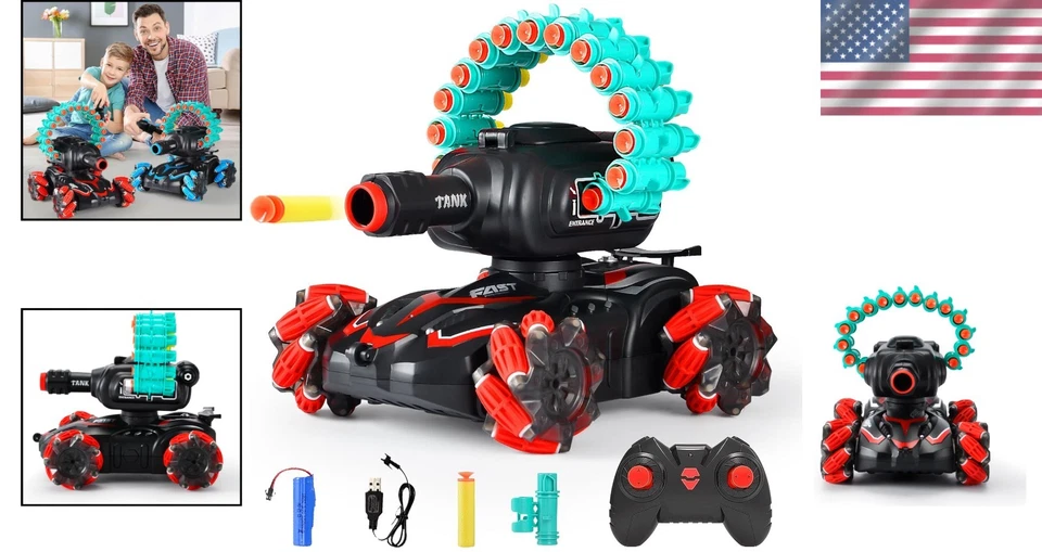 Rechargeable RC Battle Tank with 16 Foam Darts - Perfect Birthday Gift - Image 2 of 4