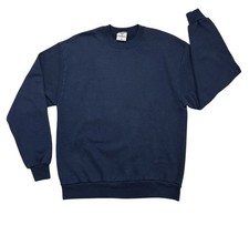 VTG Jerzees Sweatshirt Mens Large Navy Blue Crew Neck NuBlend 50/50 Made in USA
