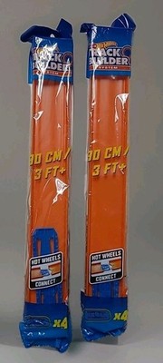 Hot Wheels Track Builder System 3' Track Pack w Connectors Lot of 2 New & Sealed