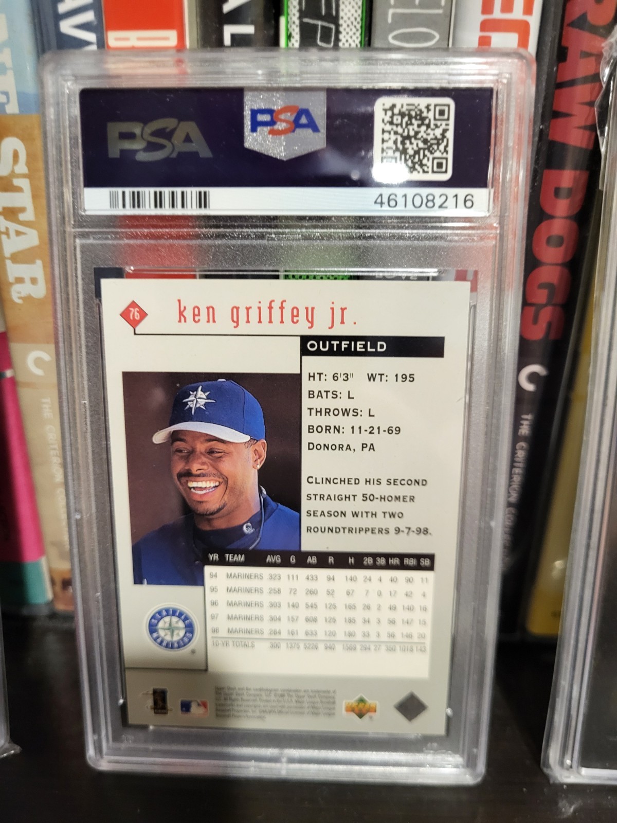 1999 Upper Deck Black Diamond Baseball - Ken Griffey Jr. #76 PSA 10 view 2