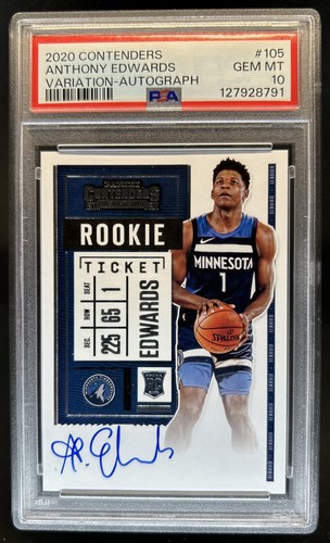 2020-21 Contenders Anthony Edwards Variation RC Rookie Ticket Auto #105b PSA 10