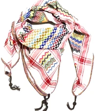Kuffiyeh Rainbow Scarf, Unique Palestine Desert Bandana faceCover Windproof Mask