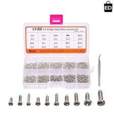 1000 Assorted Mini Phillips Screws - Perfect for Home, Office Industrial Use
