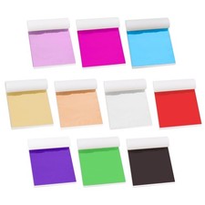 KINNO Gold Leaf Sheets 100 PCS Gold Foil Leaf 10 Colors, 3.15 x 3.35 Inches