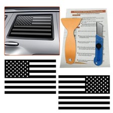 2PCS Rear Side Window American Flag Sticker Decals, Matte USA Flag Vinyl Stic...