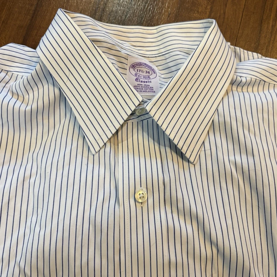 LOTE DE 9 camisas de vestir Brooks Brothers manga larga abotonadas 17 1/2 34 35 para hombre’s Foto 3 de 4