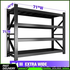 71" 4-Tier Heavy Duty Garage Storage Shelf w/ Adjustable Shelves for Workshop