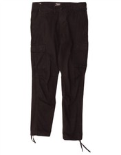Jack & Jones Mens Slim Cargo Trousers W30 L32 Black Cotton UY03