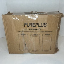 PUREPLUS 5 Micron 10"x4.5" Whole House FXHTC Sediment & Carbon Water Filter 3pk