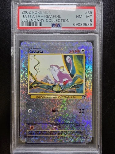 PSA 8 Rattata Reverse Holo 37/110 - 2002 Legendary Collection Pokemon Card