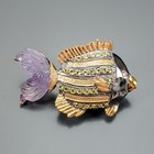 Brooch 925 Sterling Silver /Nb28271 Carving 19 ct Natural Amethyst
