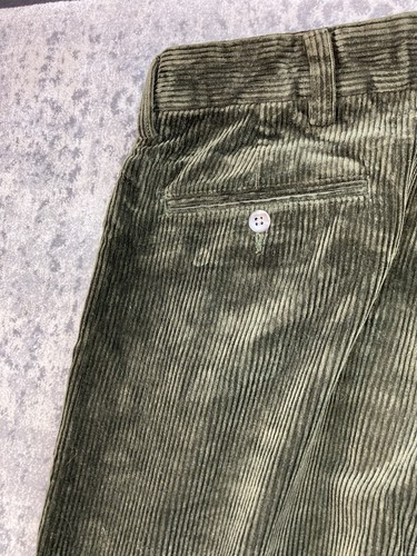 Polo Ralph Lauren Ethan Mens 38x34 Olive Green Wide Wake Corduroy Pants Pleated - Picture 19 of 19