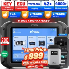 2025 XTOOL X100 MAX KC501 IMMO & Key Programmer Diagnostic OBD2 Scanner AutoAuth