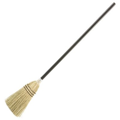 Heavy-Duty Corn Broom with Ergonomic Handle for Commercial Lobby Use Brown