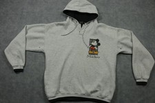 Vintage Disney Mickey Hoodie Sweatshirt Mens S/M Gray Pullover Theme Parks 90s