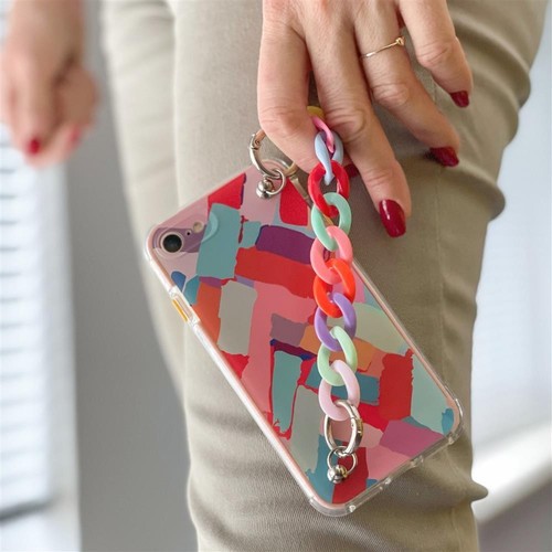 Color Chain Case żelowe elastyczne etui z łańcuchem łańcuszkiem zawieszką do Xia - Zdjęcie 3 z 9