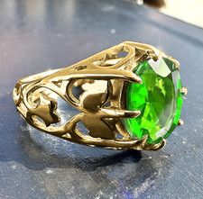 Emerald Men s Silver Ring, Sterling Signet Ring, Green Gemstone Jewelry Gift