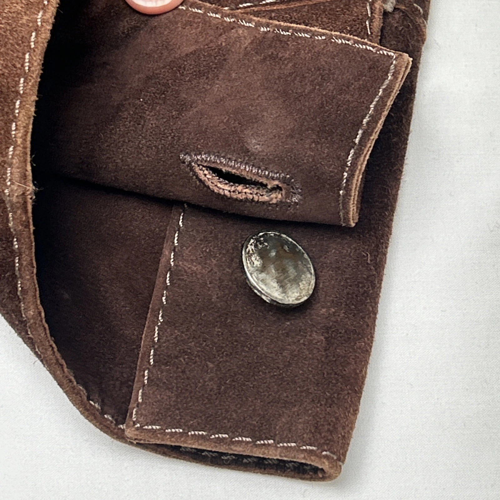 GIMO'S MENSWEAR Suede XL Jacket Brown Leather Utility Safari Field Blazer Italy - product detail image 11