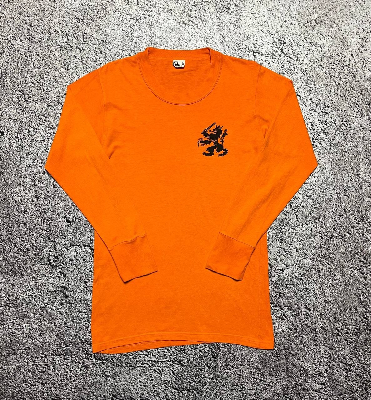 Netherlands Football Long Sleeve Shirt Orange Vintage 1983 Lion Crest Men S
