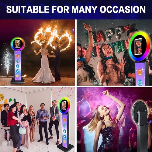 Floor Standing Selfie LED Screen iPad Photo Booth for 4 Size iPad w/Flight Case - Picture 8 of 9