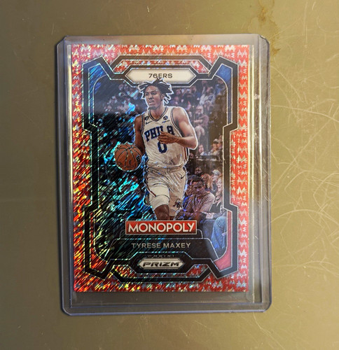 Panini 2023-24 Prizm Monopoly Tyrese Maxey #68 Millionaire Red Shimmer /100