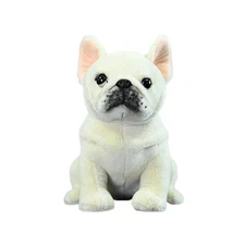 9" French Bulldog Stuffed Animal Realistic White Dog Plush Toy Puppy Doll Toys