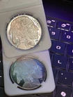Lot Of 2 Buffalo HM 1 Troy Oz .999 Fine Silver Rounds  - Toned -Highland Mint