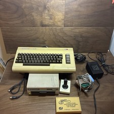 Vintage Commodore 64 Computer Working Disk Drive 1541 Powers On Untested Cords