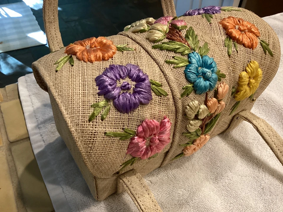 Cartera caja floral tejida vintage - Filipinas Foto 4 de 4